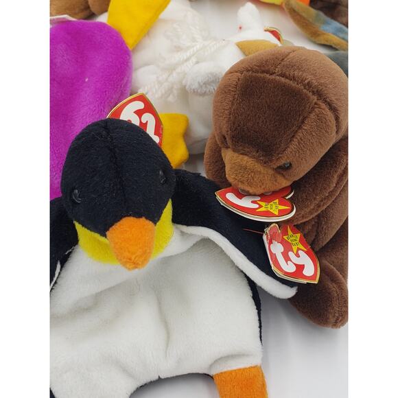 Ty Beanie Baby Lot 11 Patti Claude Quackers Teddy Waddle Erin Seaweed - Picture 7 of 15